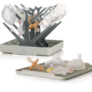 ☃️$5☃️ Haakaa Gray Baby Bottle Drying Tree Rack NIB